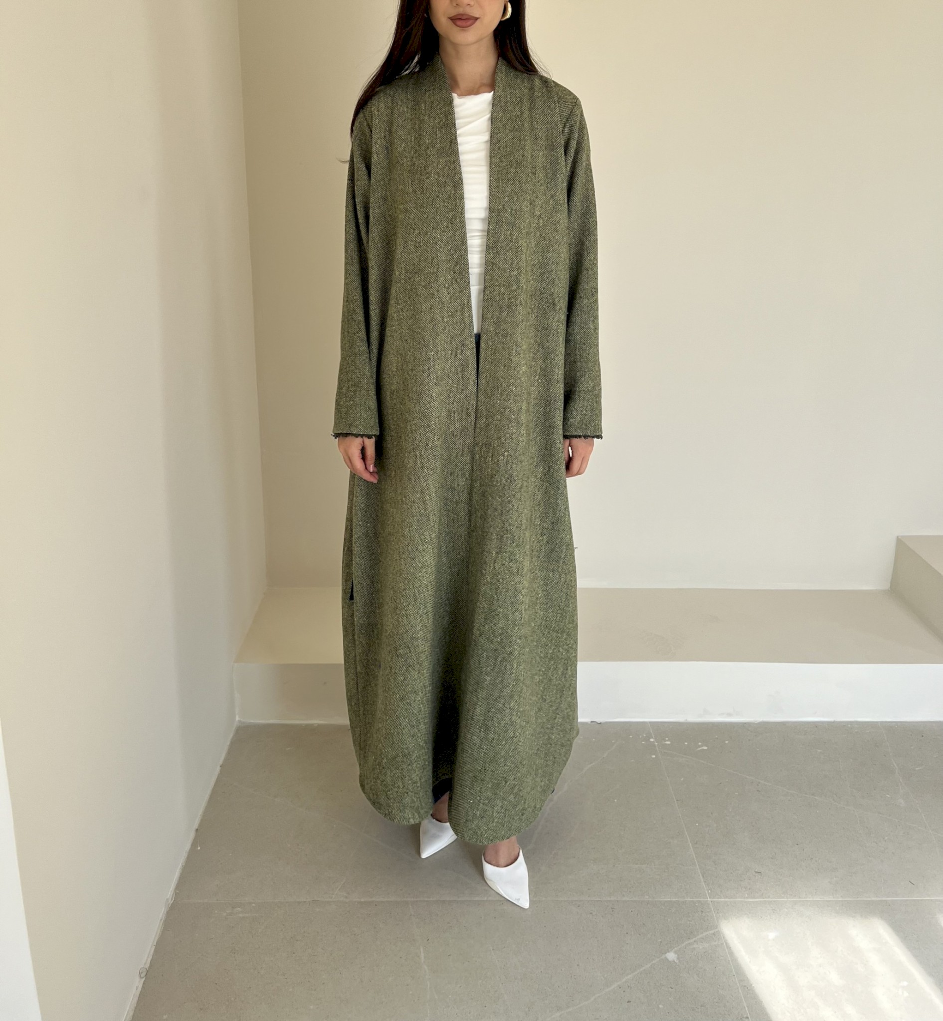 Olive tweed cloak