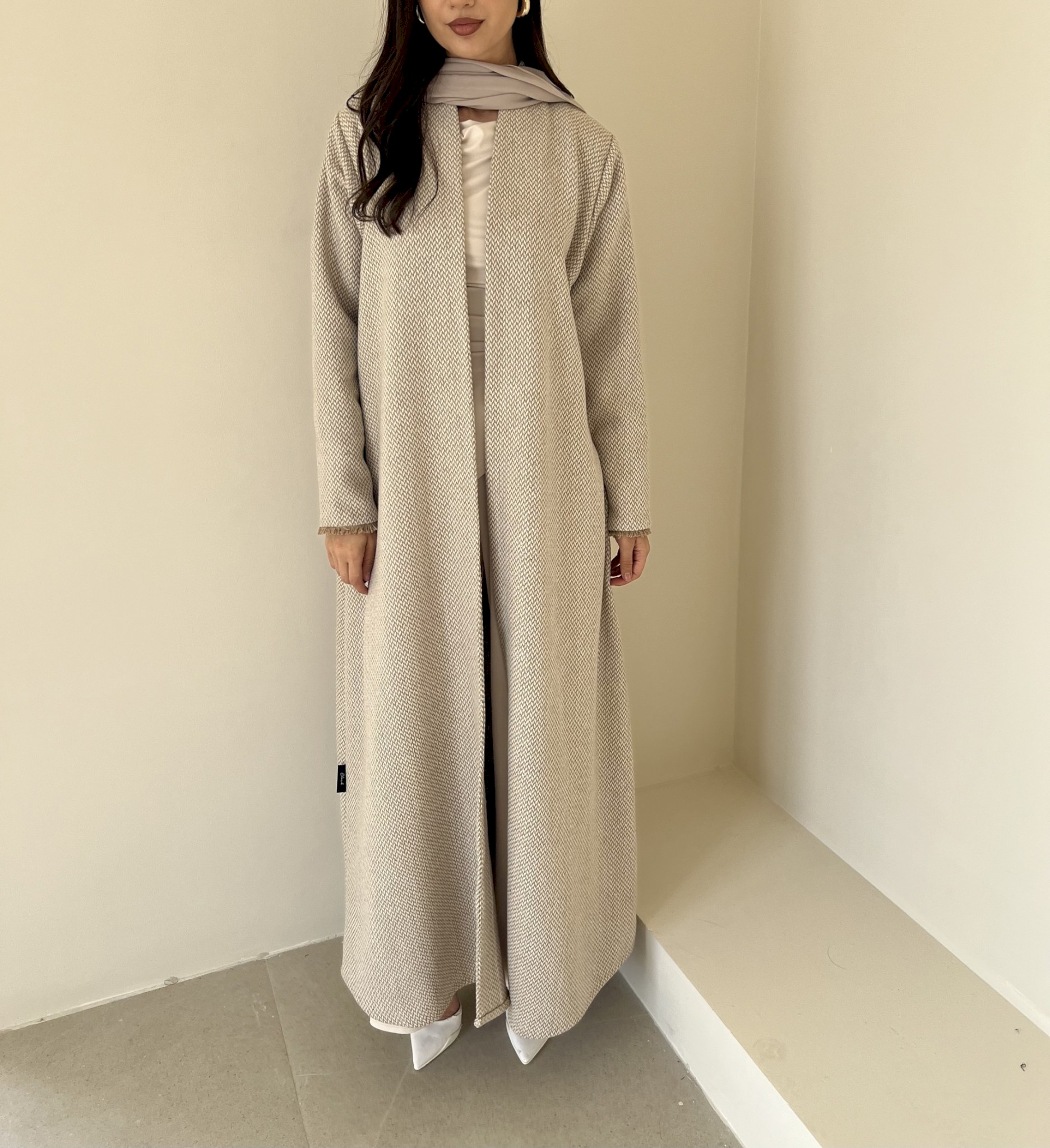 Sand tweed cloak