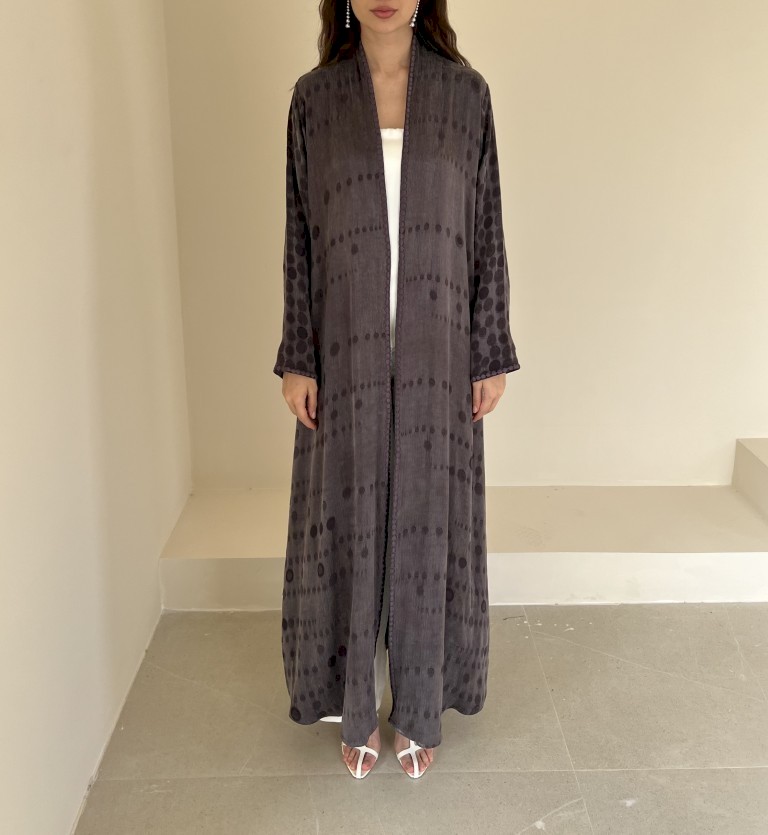 Mauve tonal jacquard cloak