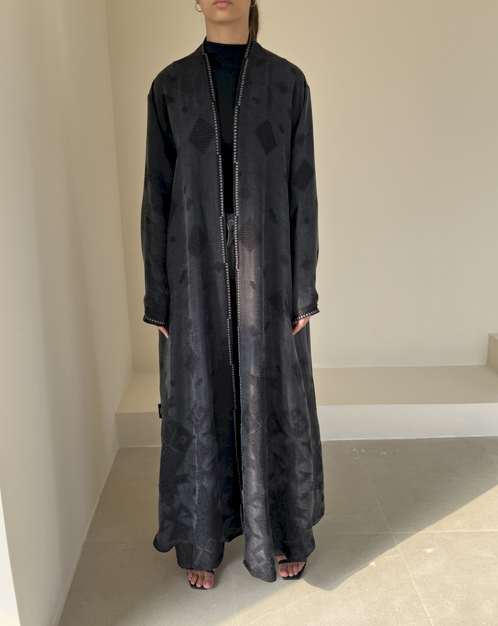 Smoky black sadu-inspired cloak