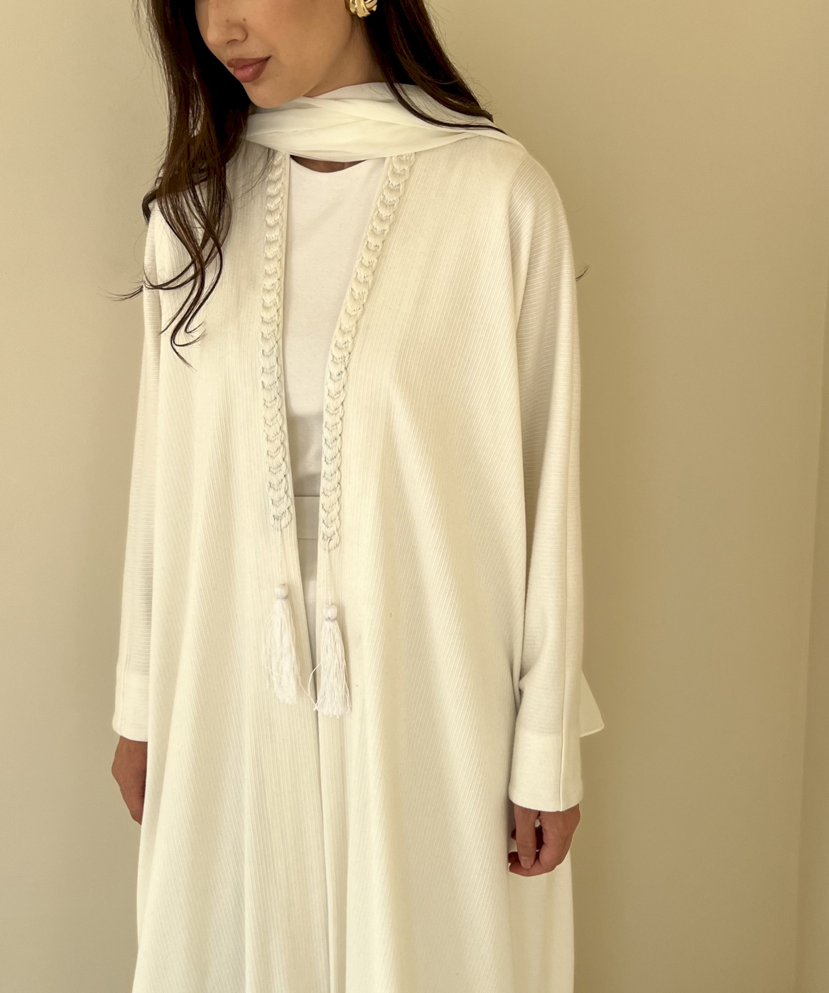 Ivory braided cotton cloak