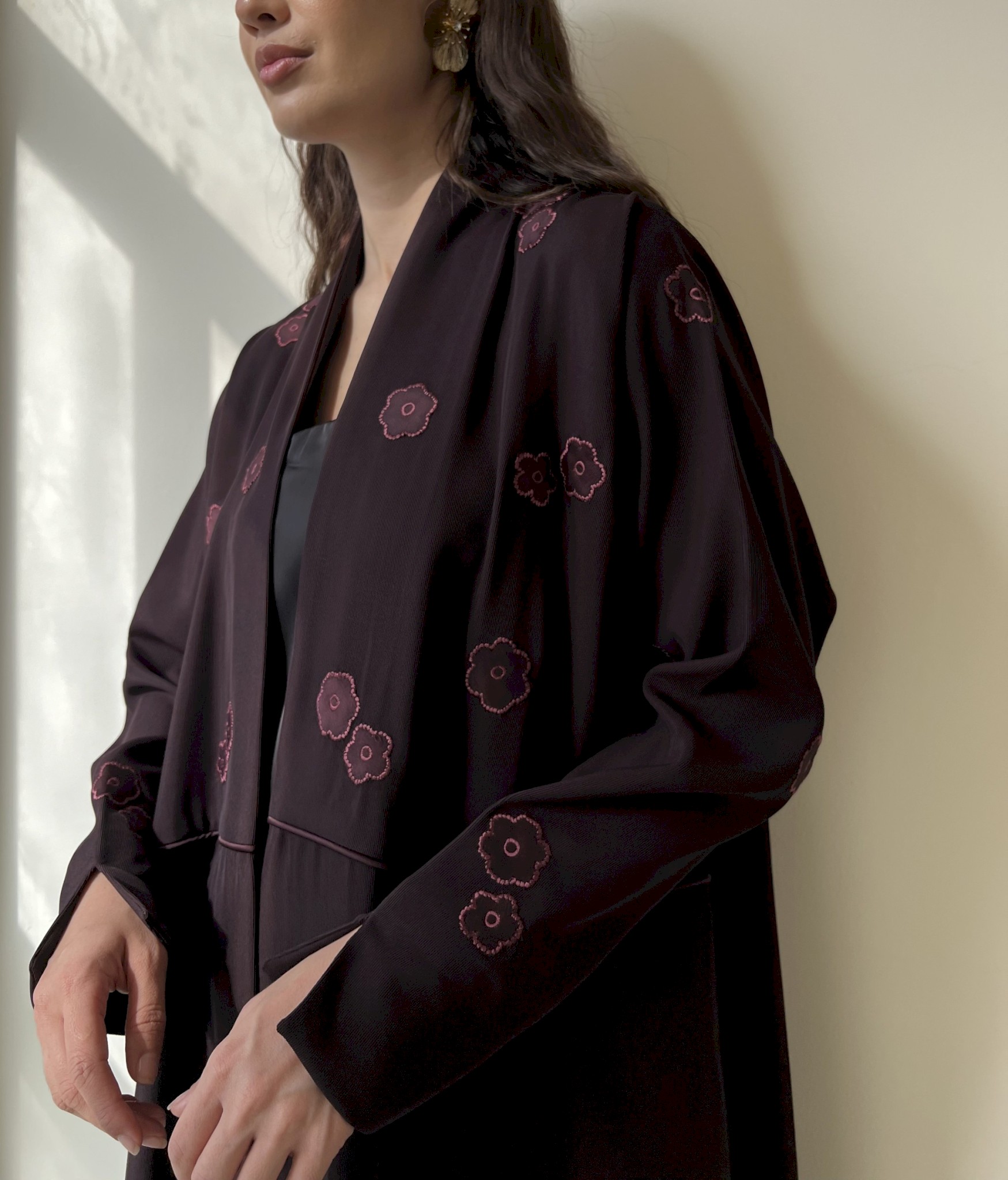 Burgundy sakura cloak