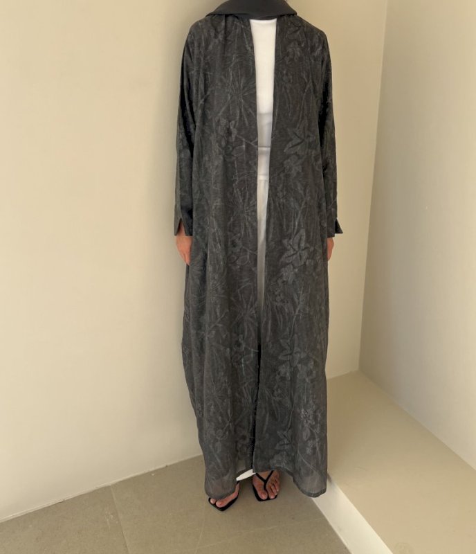 Dark Grey Fluer Linen Cloak