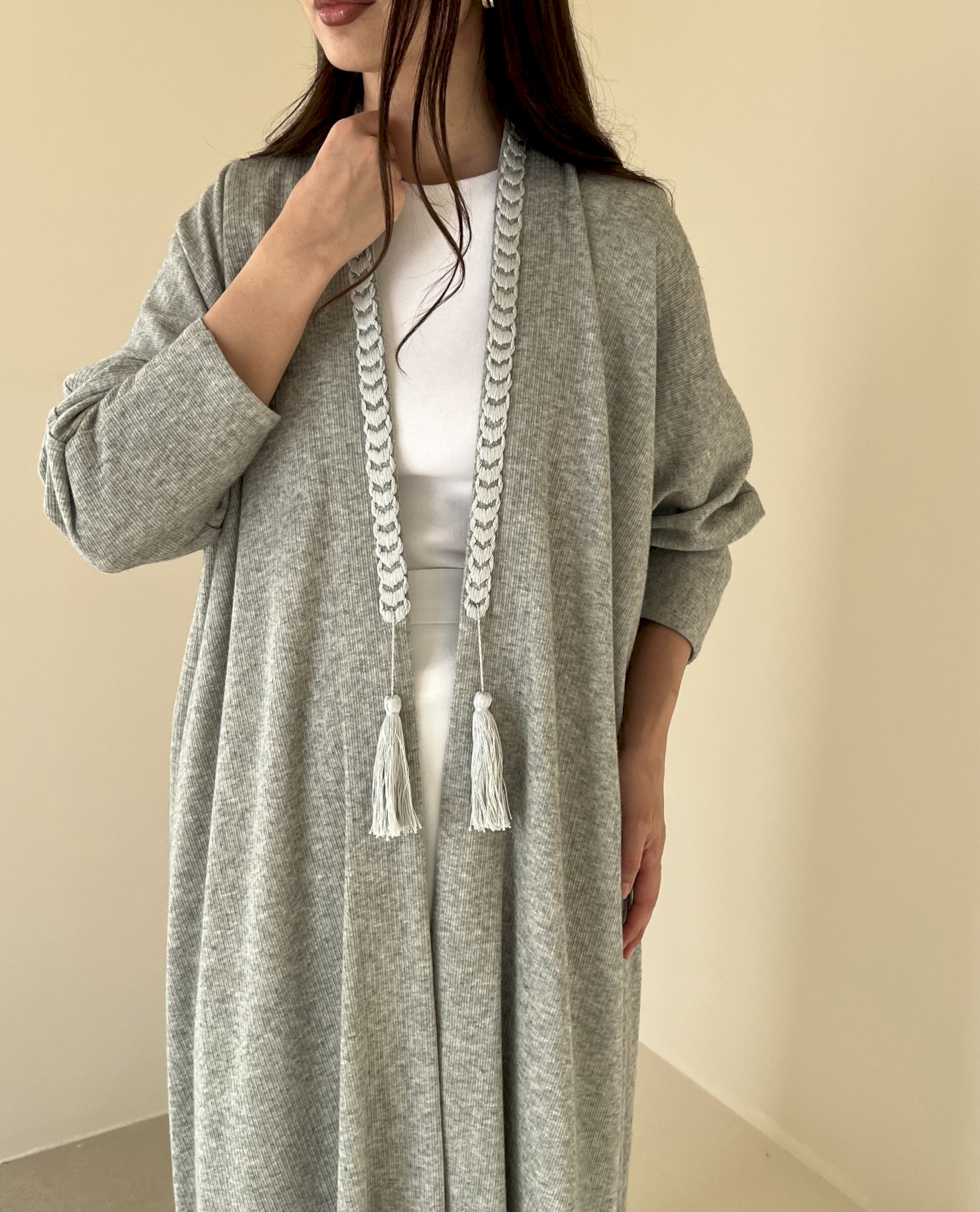 Green braided cotton cloak