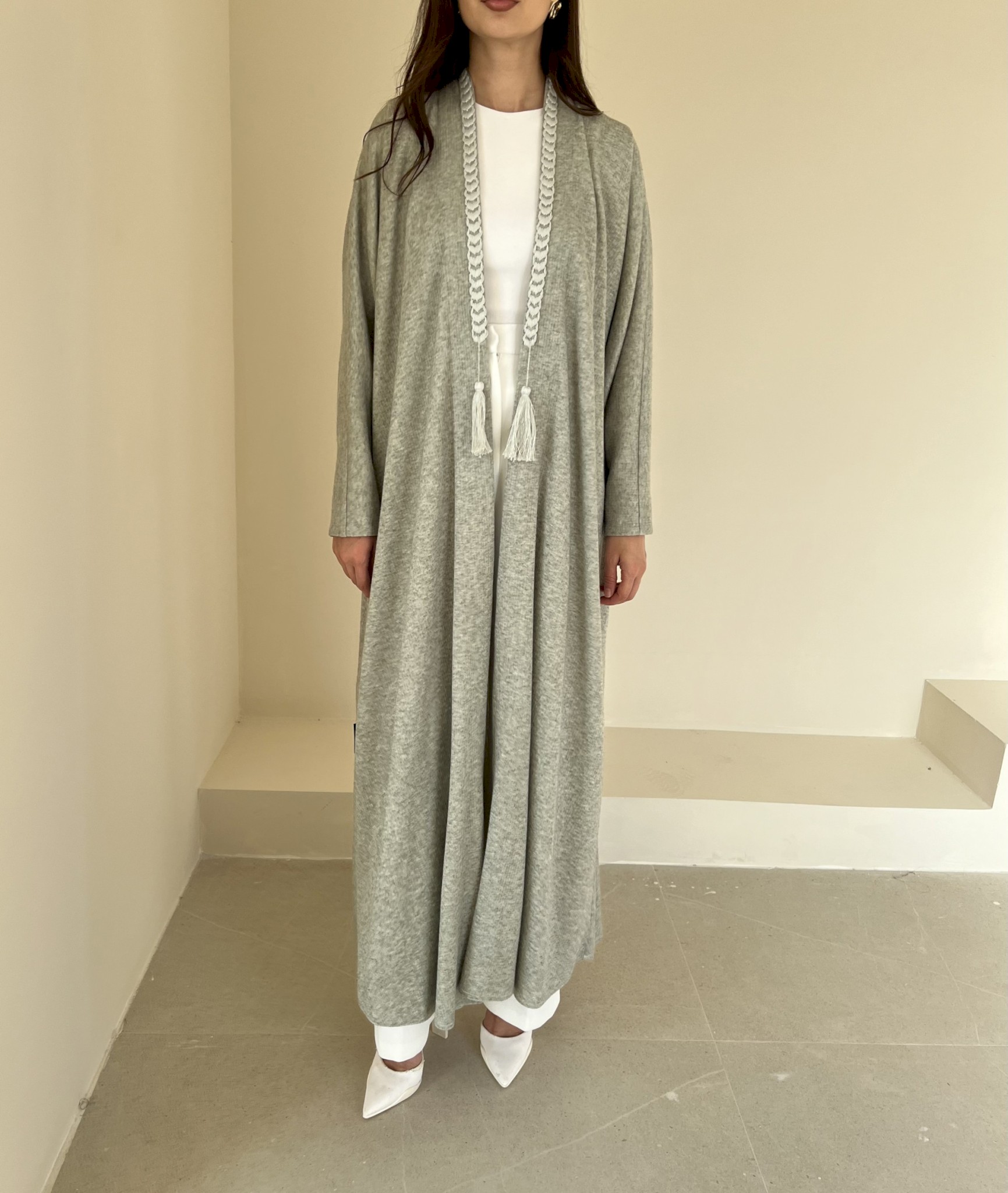 Green braided cotton cloak