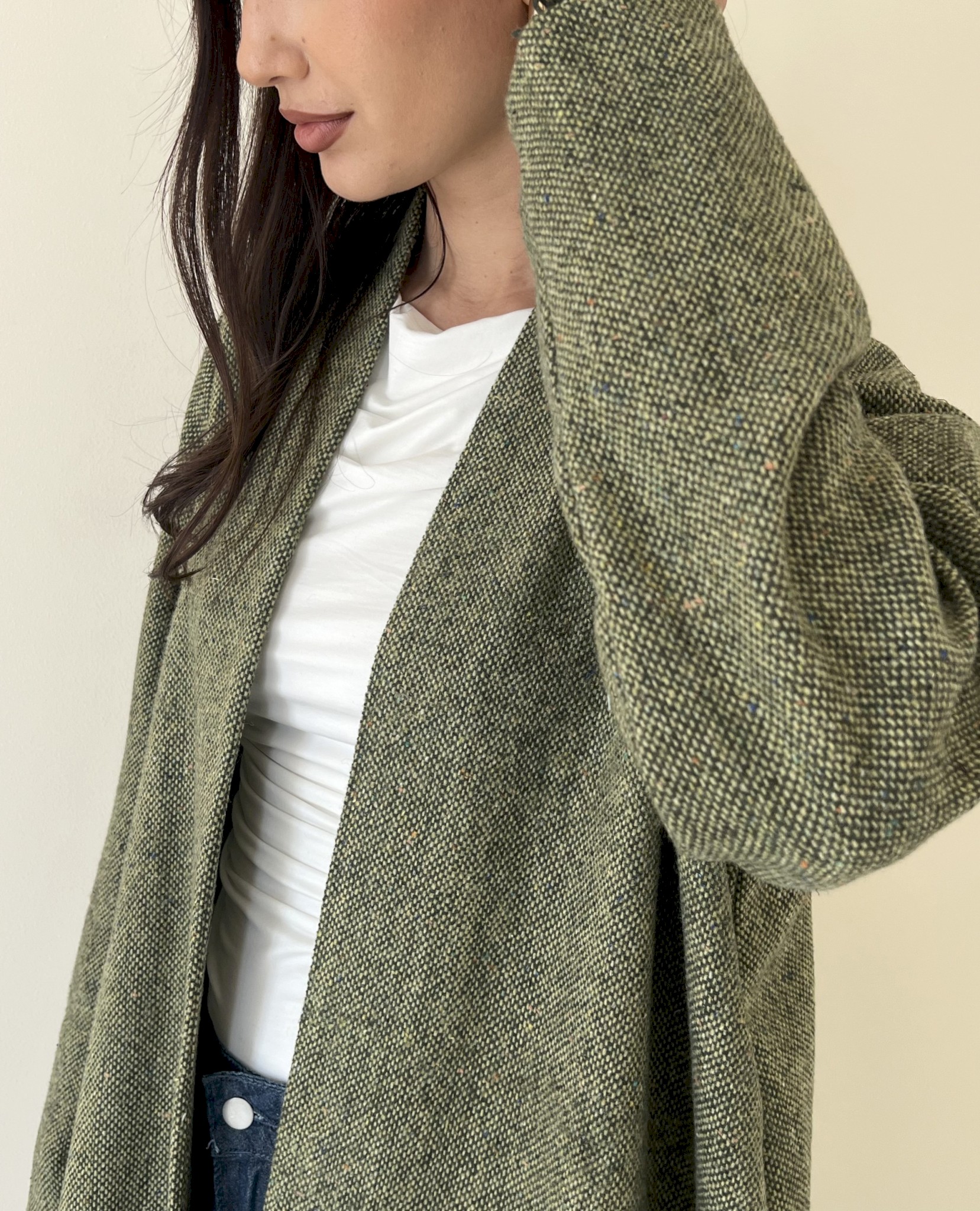 Olive tweed cloak
