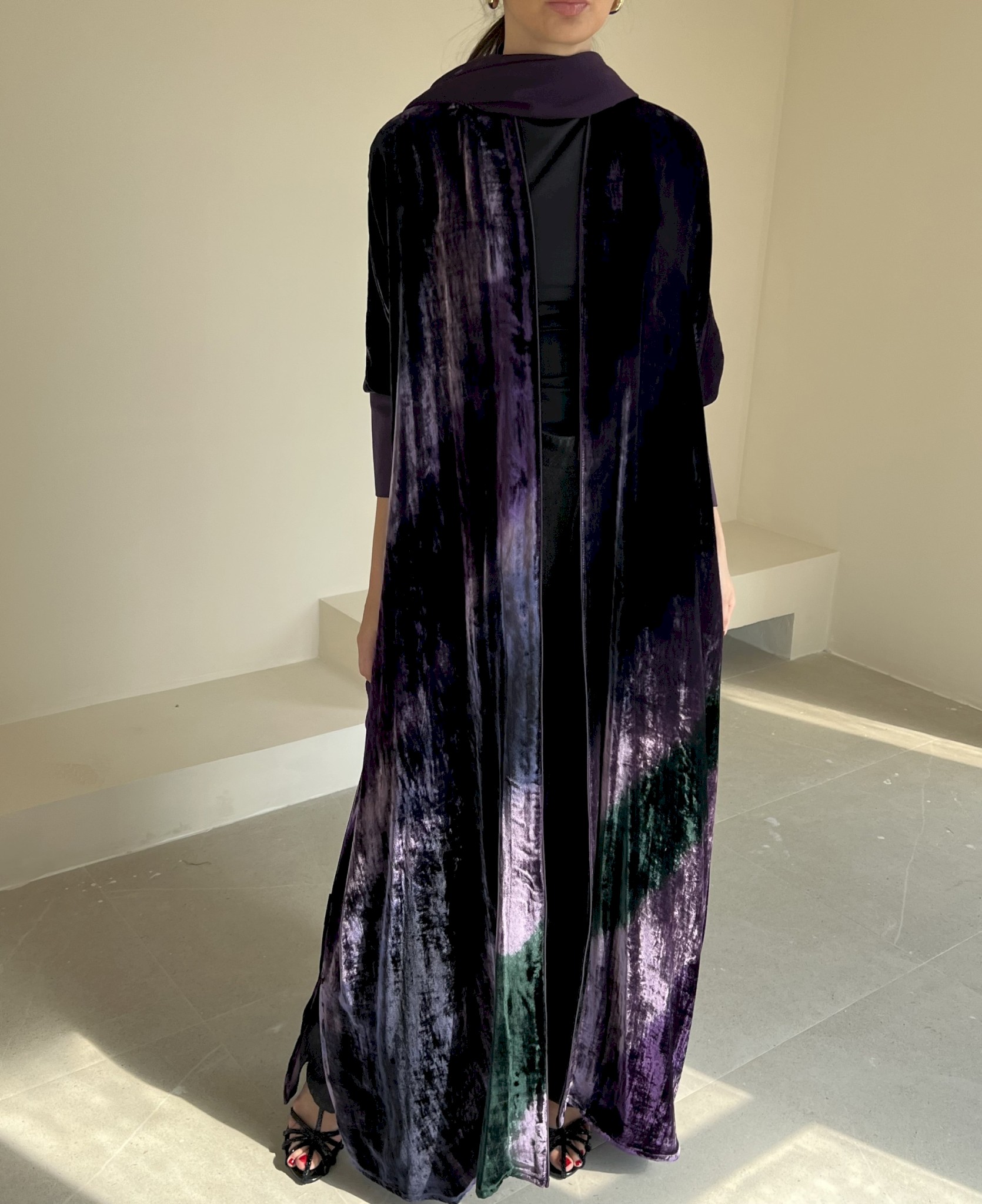 Violet velvet aurora cloak