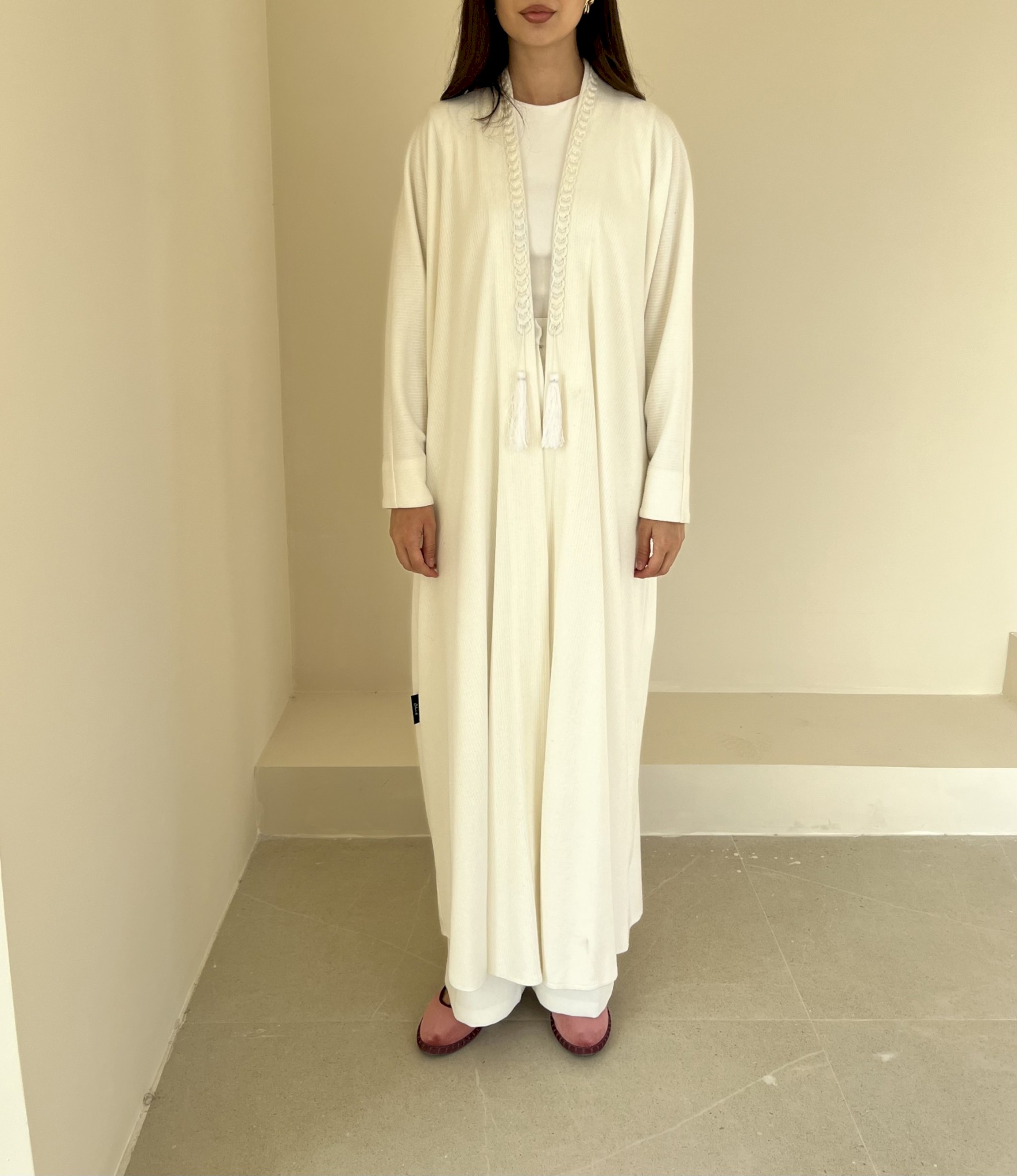 Ivory braided cotton cloak