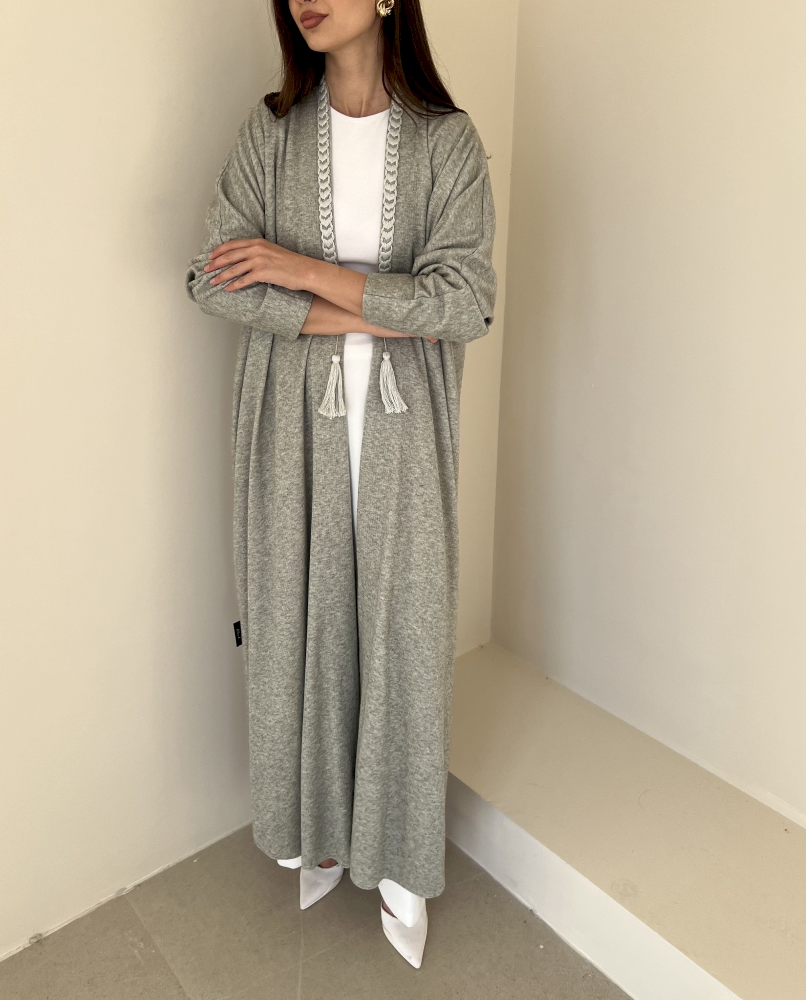 Green braided cotton cloak