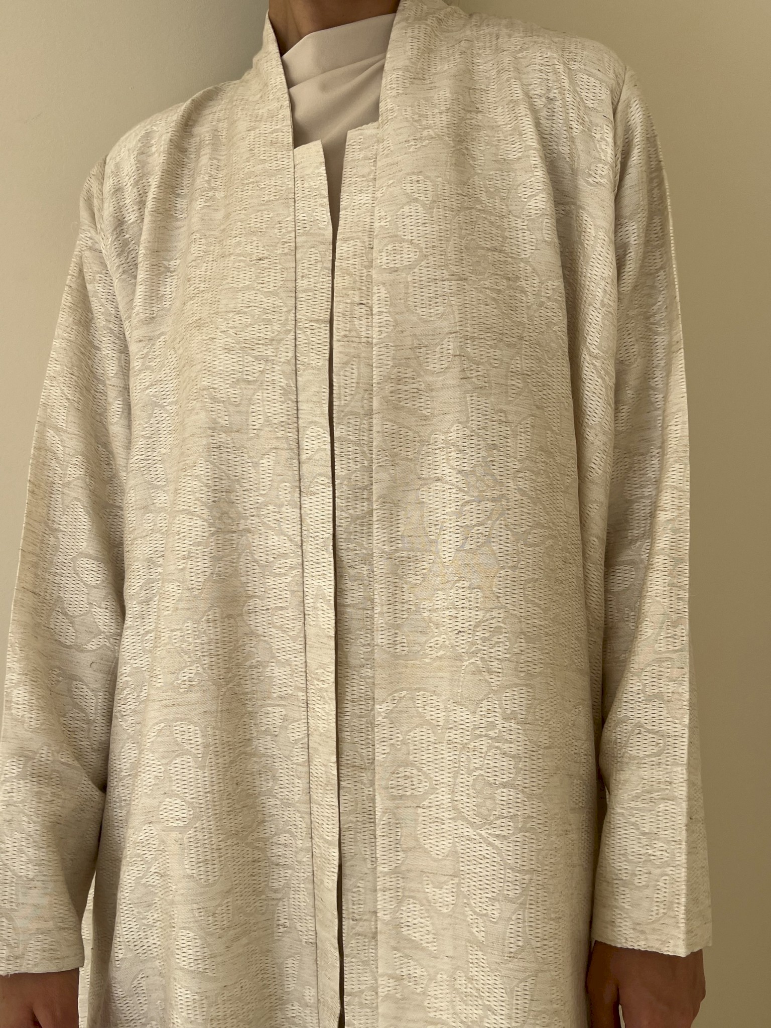 Ivory floral linen cloak