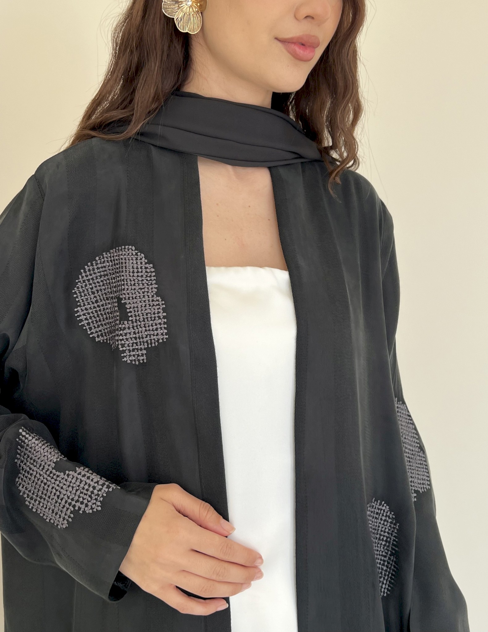 Forest green bloom line cloak