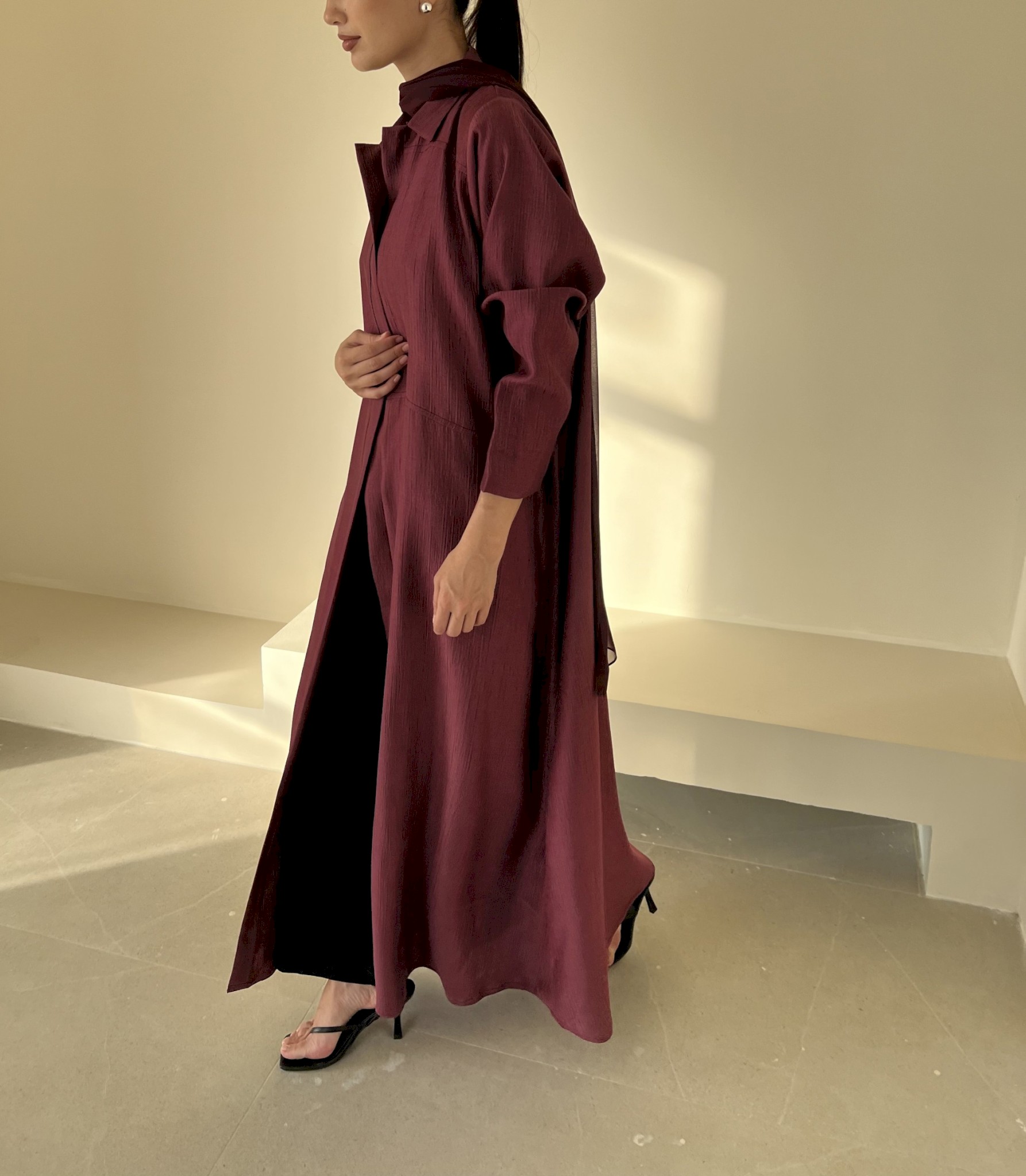 Rust red line abaya