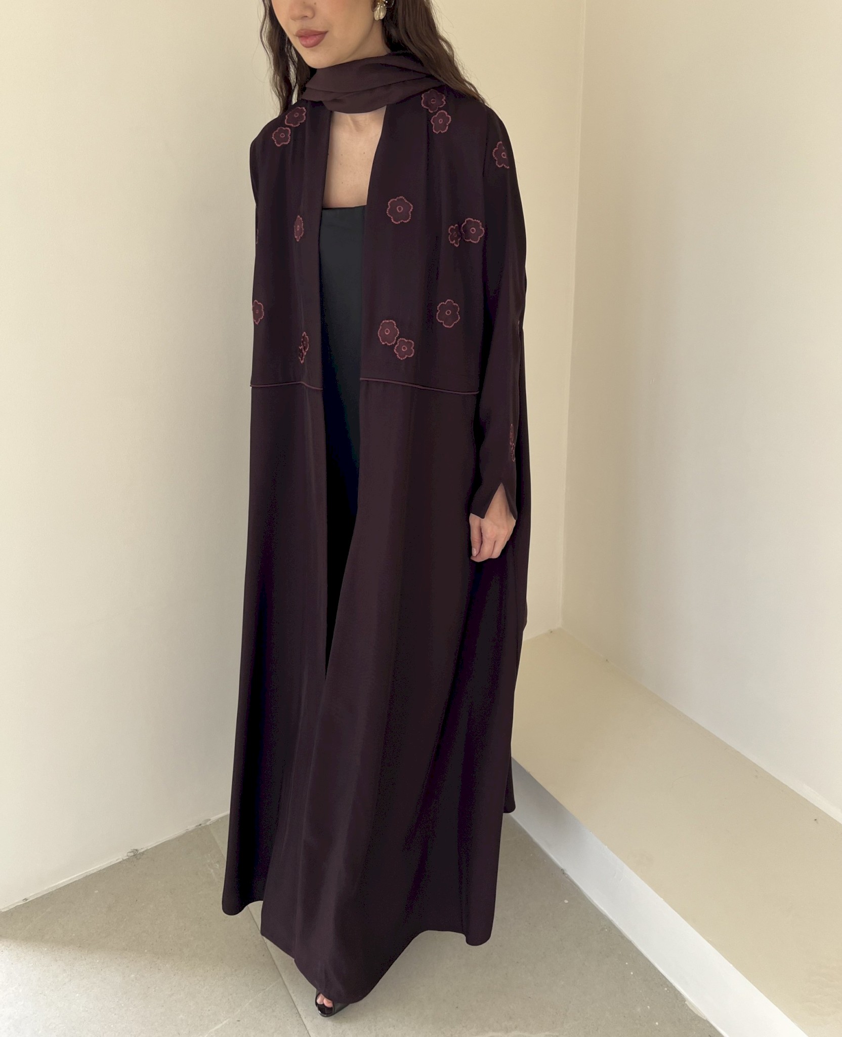 Burgundy sakura cloak