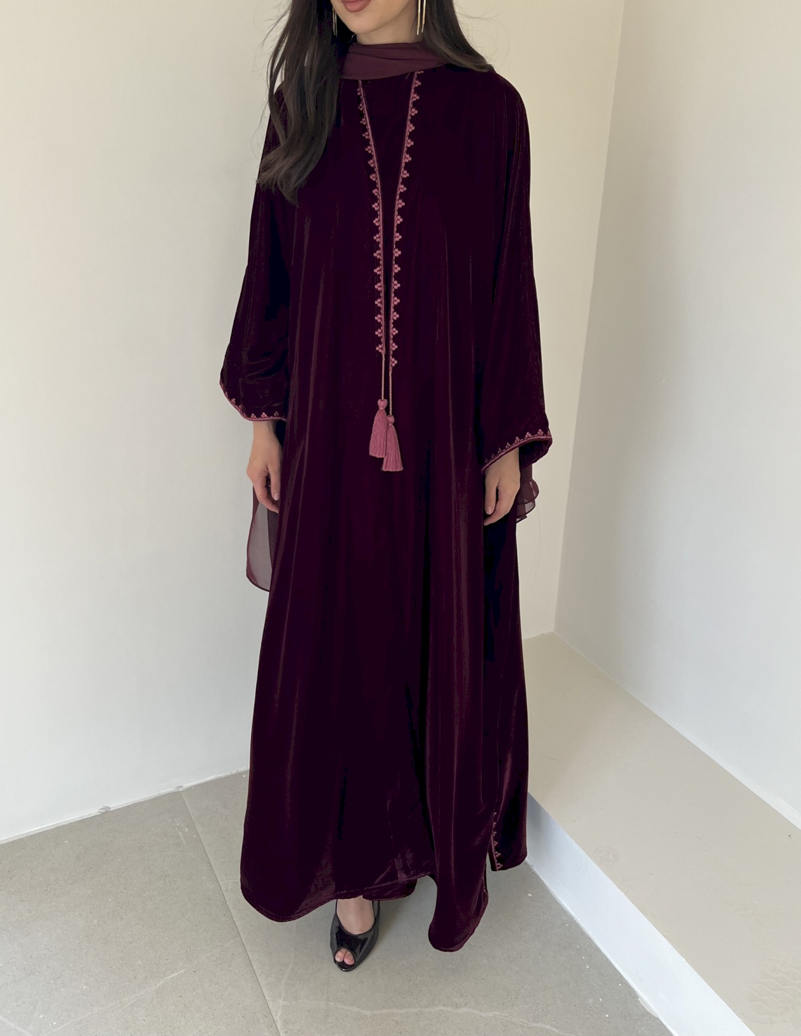 Deep maroon velvet set