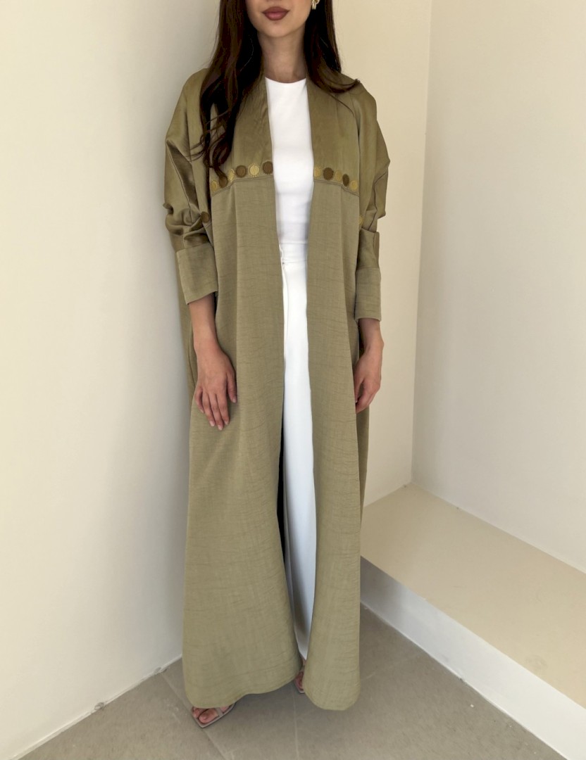 Olive green medallion abaya