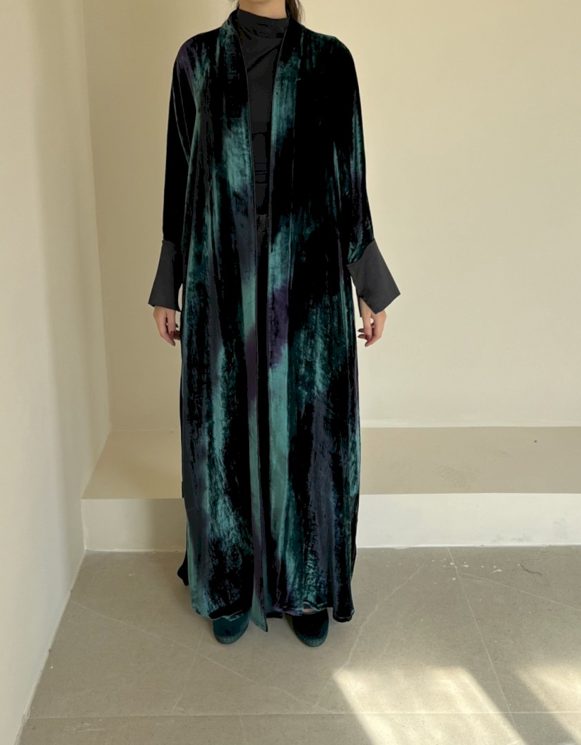 Emerald velvet aurora cloak