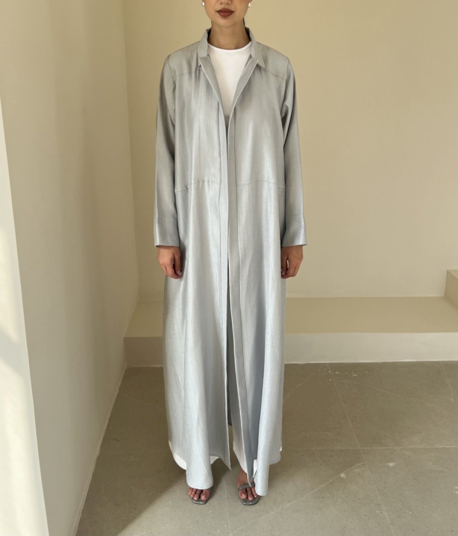 Silver line abaya