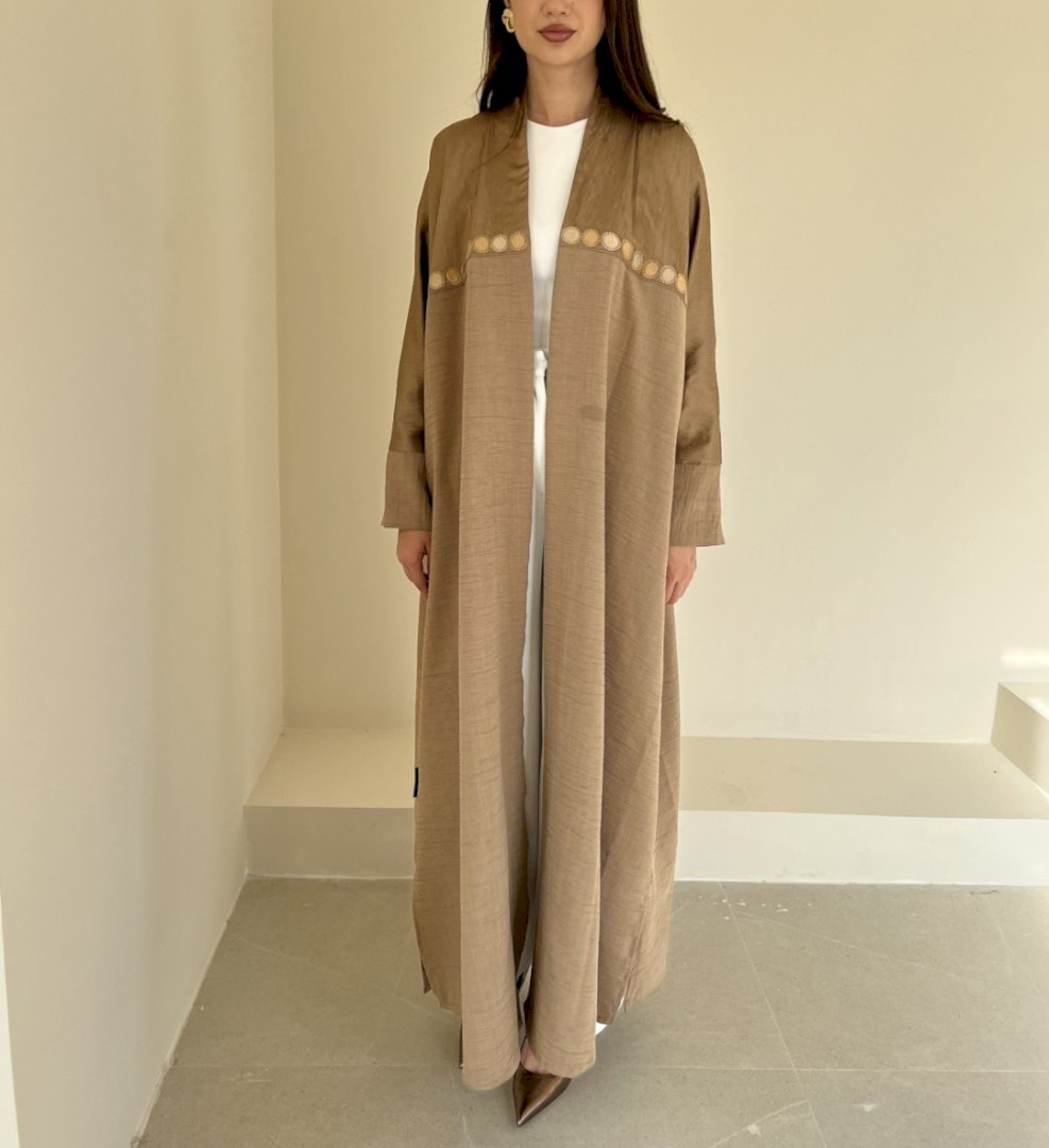 Camel medallion abaya