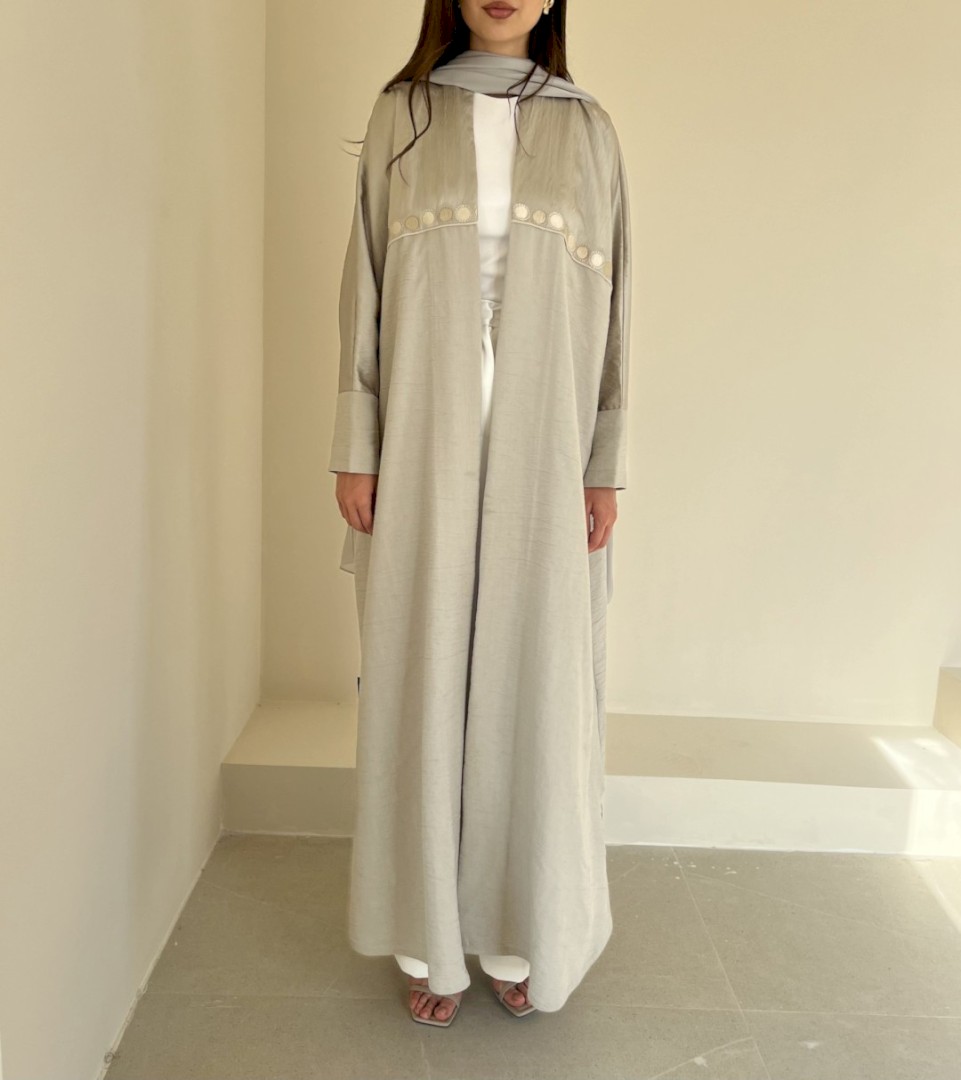 Taupe medallion abaya