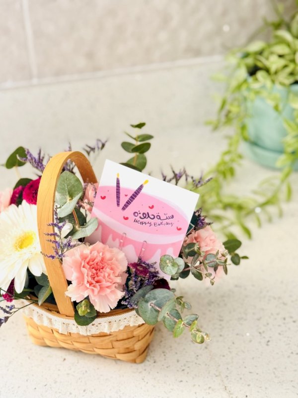 سلة منسق بالورد