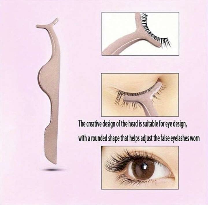 Stainless Steel Eyelash Tweezer-black