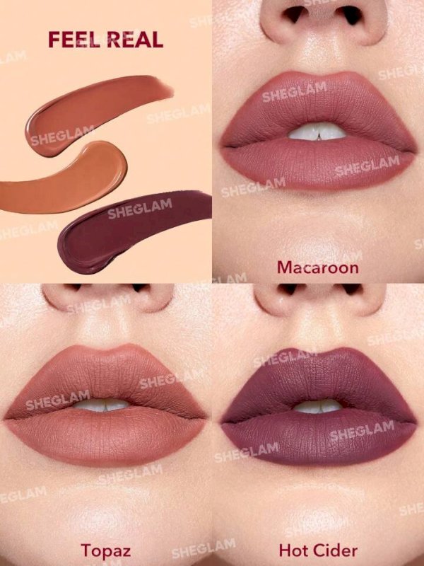 SHEGLAM Matte Allure Mini Liquid Lipstick Set - Feel Real 3 Pcs