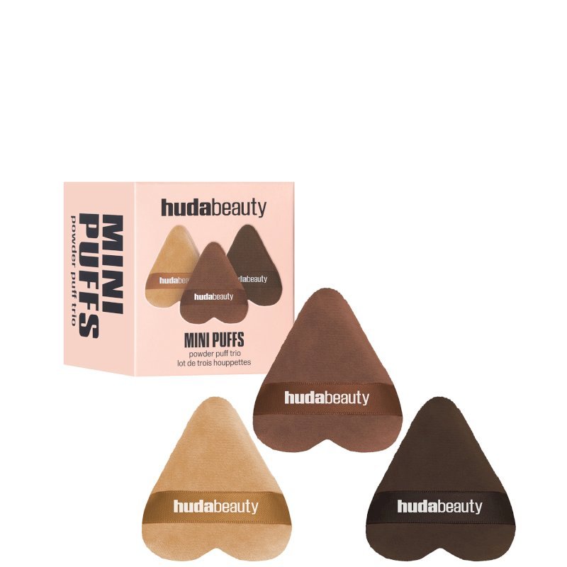 huda beauty mini puffs powder puff trio