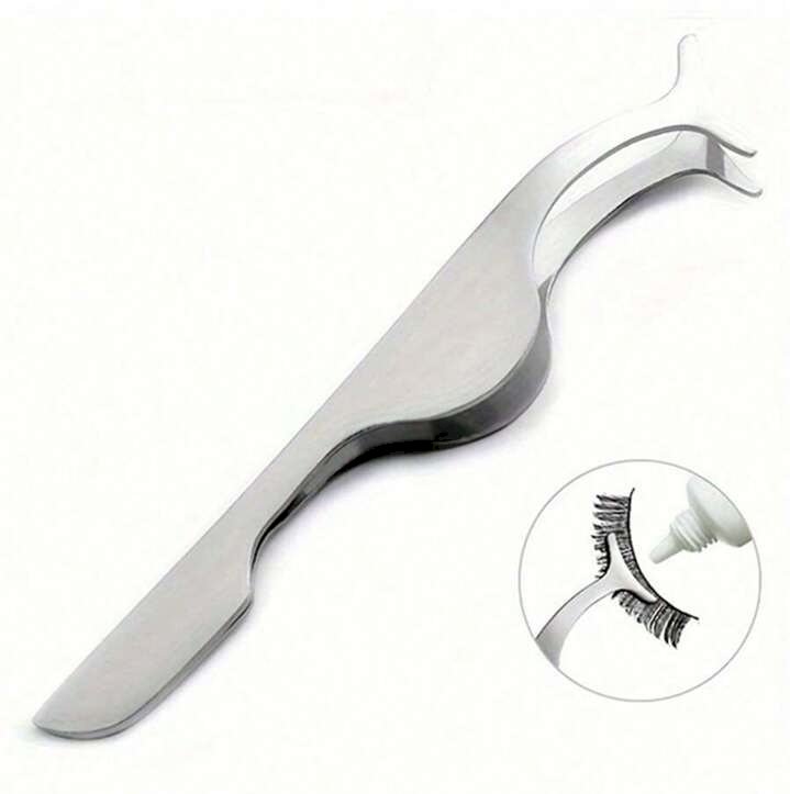 Stainless Steel Eyelash Tweezer-black