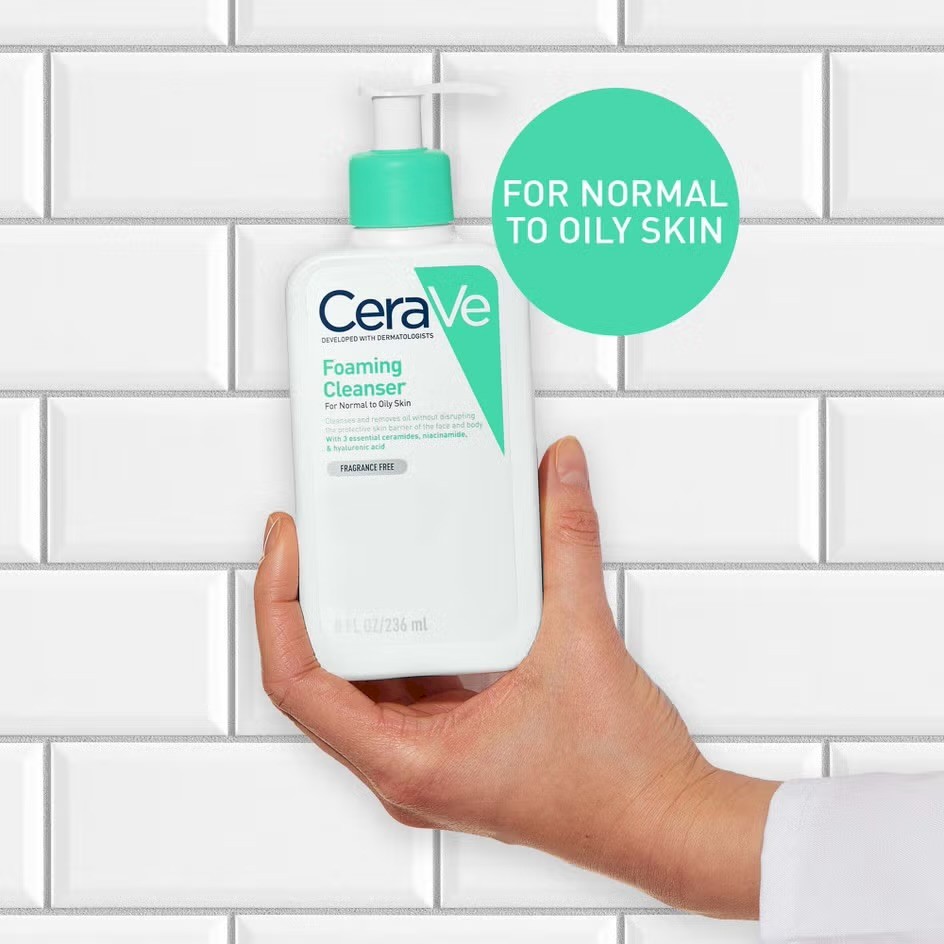 cerave foaming cleanser for normal to oily skin face & body