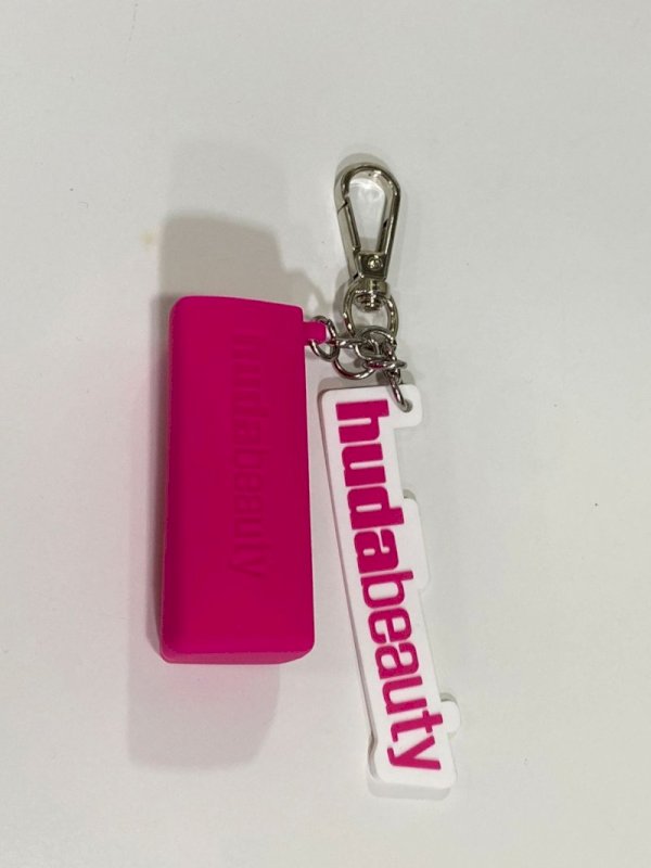 huda beauty pink key chain