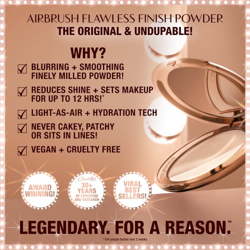 Charlotte tilbury airbrush Flawless Finish complexion smoothing micro Powder mini 3.4g-Medium