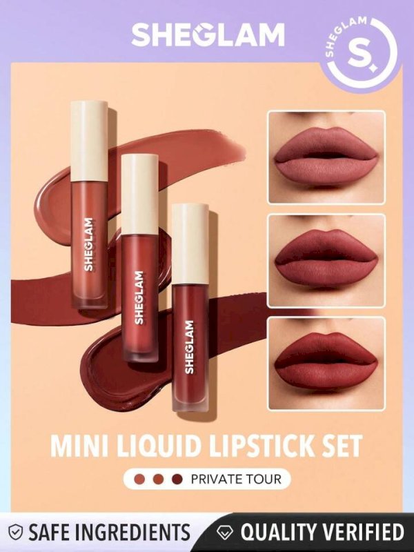 SHEGLAM Matte Allure Mini Liquid Lipstick Set-Private Tour 3 Pcs