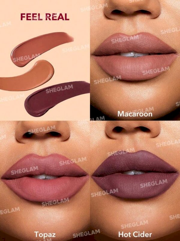 SHEGLAM Matte Allure Mini Liquid Lipstick Set - Feel Real 3 Pcs