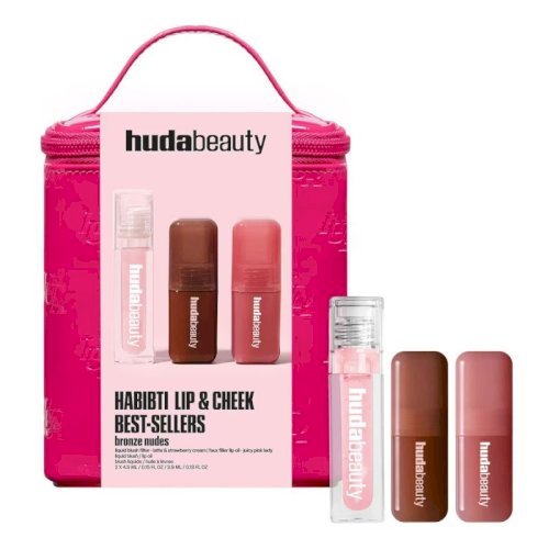 Huda beauty Habibti Lip & Cheek Best-Sellers Bronze Nudes Set