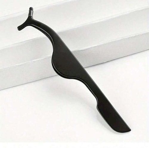 Stainless Steel Eyelash Tweezer-black