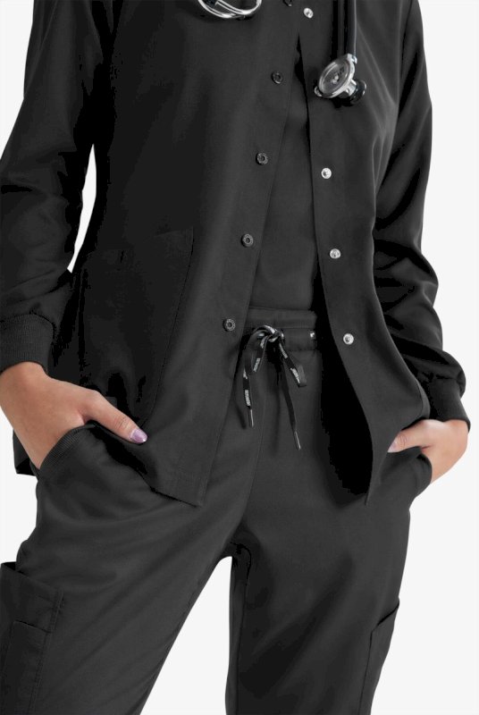 Grey's Anatomy by Barco Women's 4-Pocket Round Neck Warm-Up Scrub Jacket