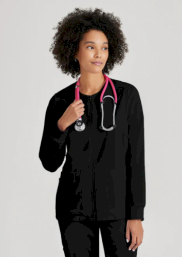 Grey's Anatomy by Barco Spandex Stretch Gianna 5-Pocket Crewneck Scrub Jacket