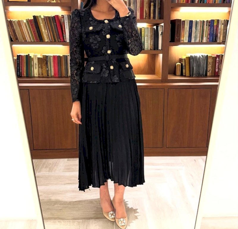 Black floral dental dress 5061