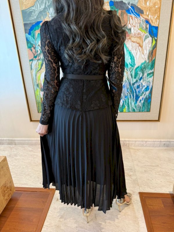 Black floral dantel dress 5061