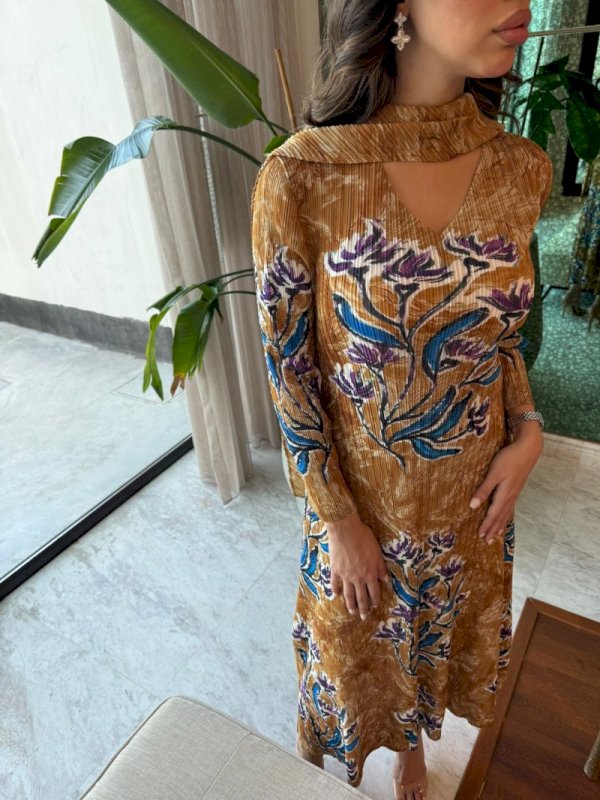 Brown floral set 5 114