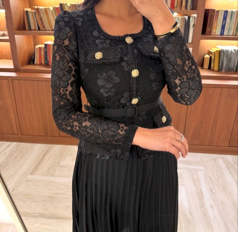 Black floral dental dress 5061