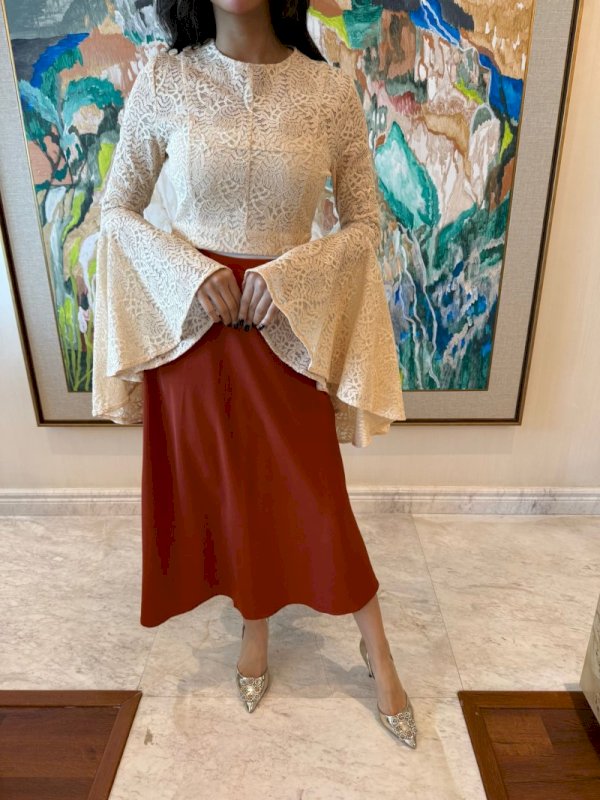 Lace creamy crop top 3 148