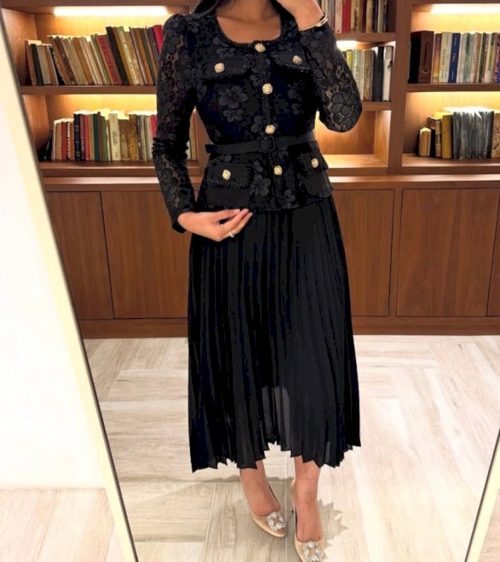 Black floral dental dress 5061