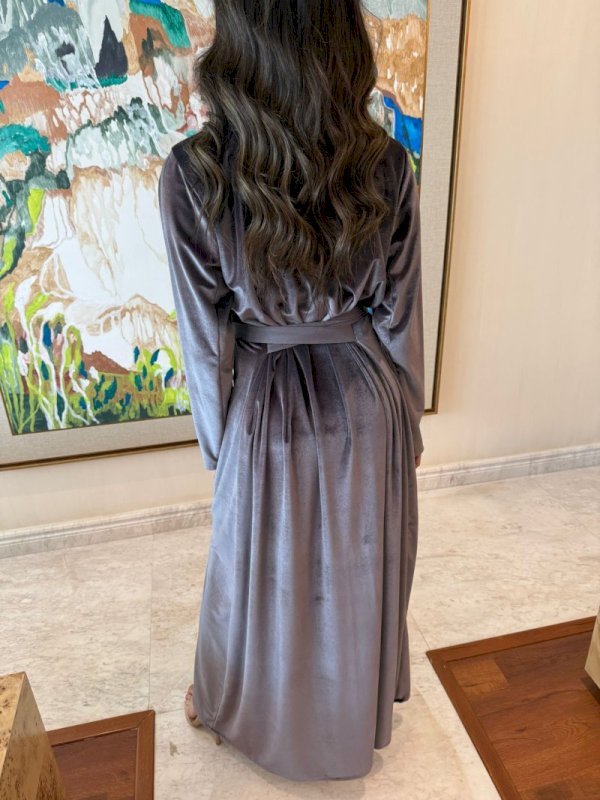 Velvet grey jalabia 5 047