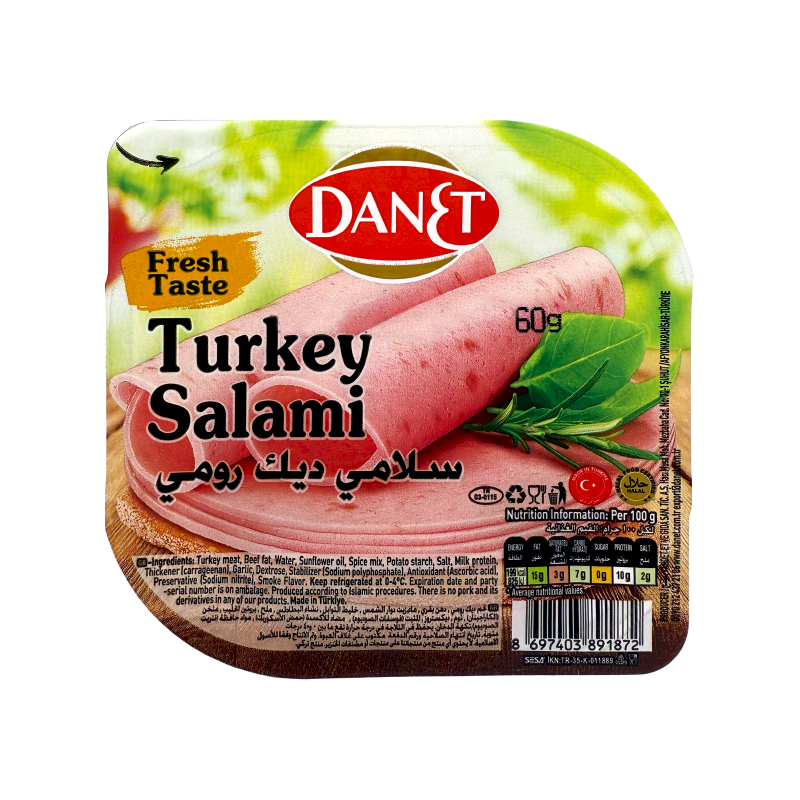 DANET Salami Turkey Sliced 60g