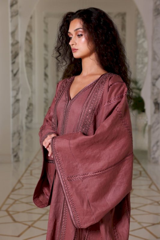Linen Bisht With Embroidery (BBBHT-44)