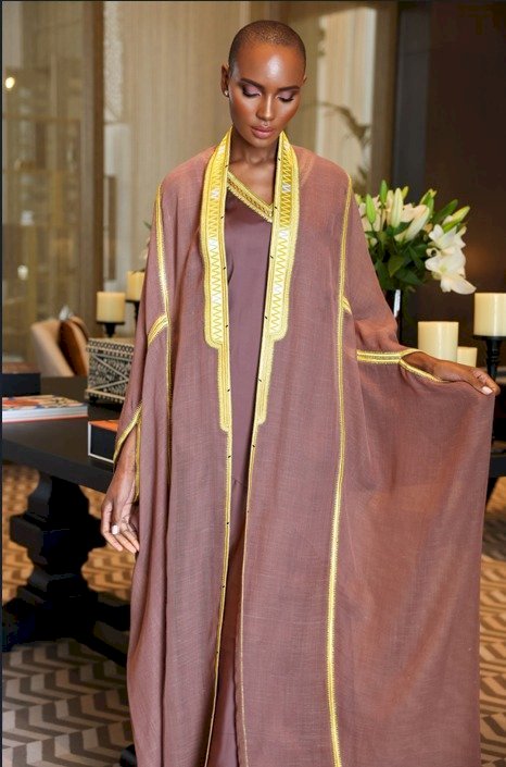 Bisht With Gold Embroidery -Brown BBBSHT-16