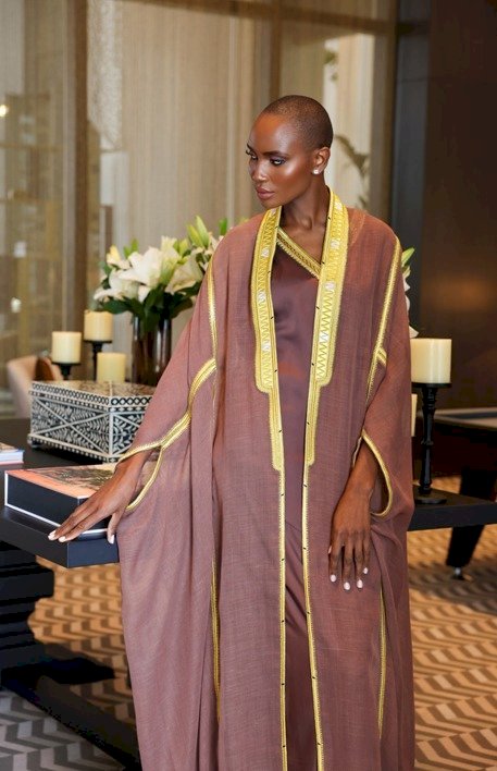 Bisht With Gold Embroidery -Brown BBBSHT-16