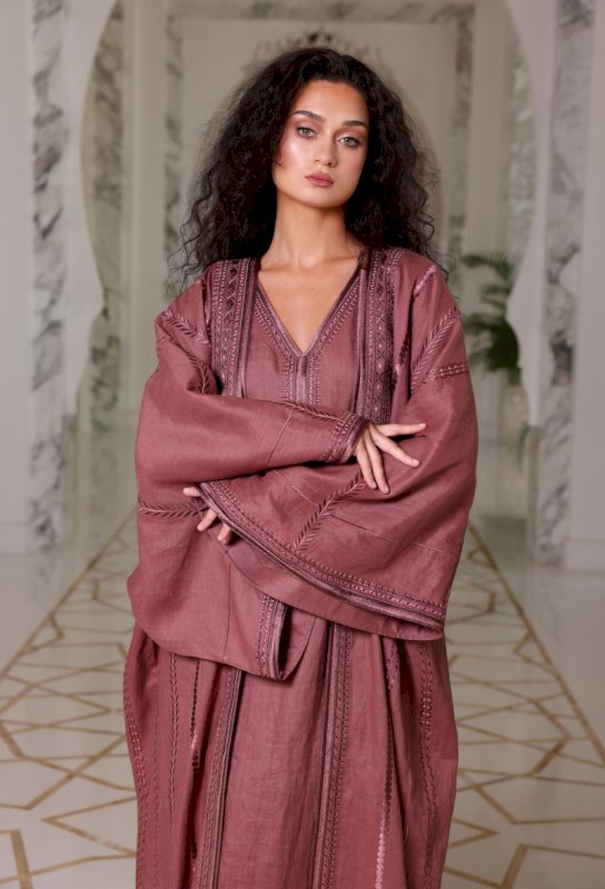 Linen Bisht With Embroidery (BBBHT-44)